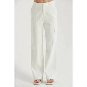 NEW CRESCENT denim cargo pants in white